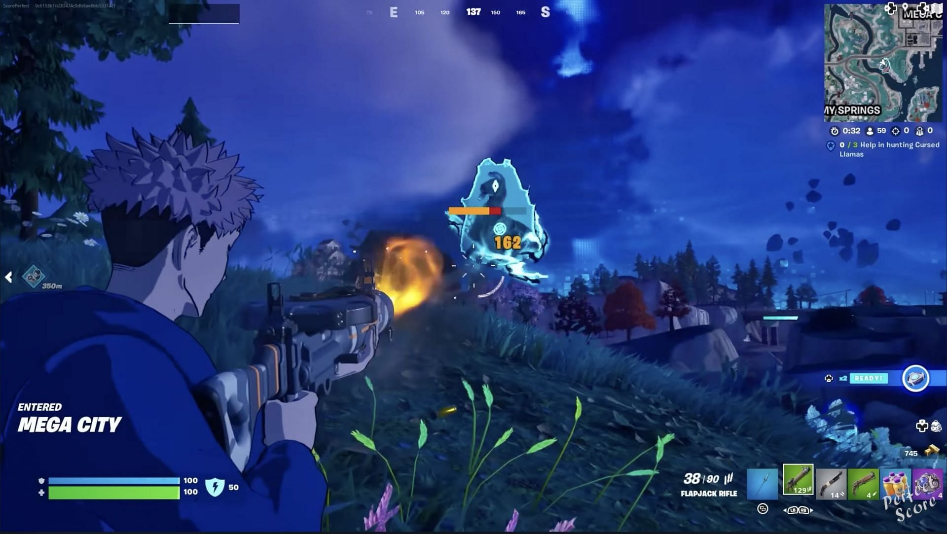 Eliminate the loot llama when you find it (Image via Perfect Score on YouTube)
